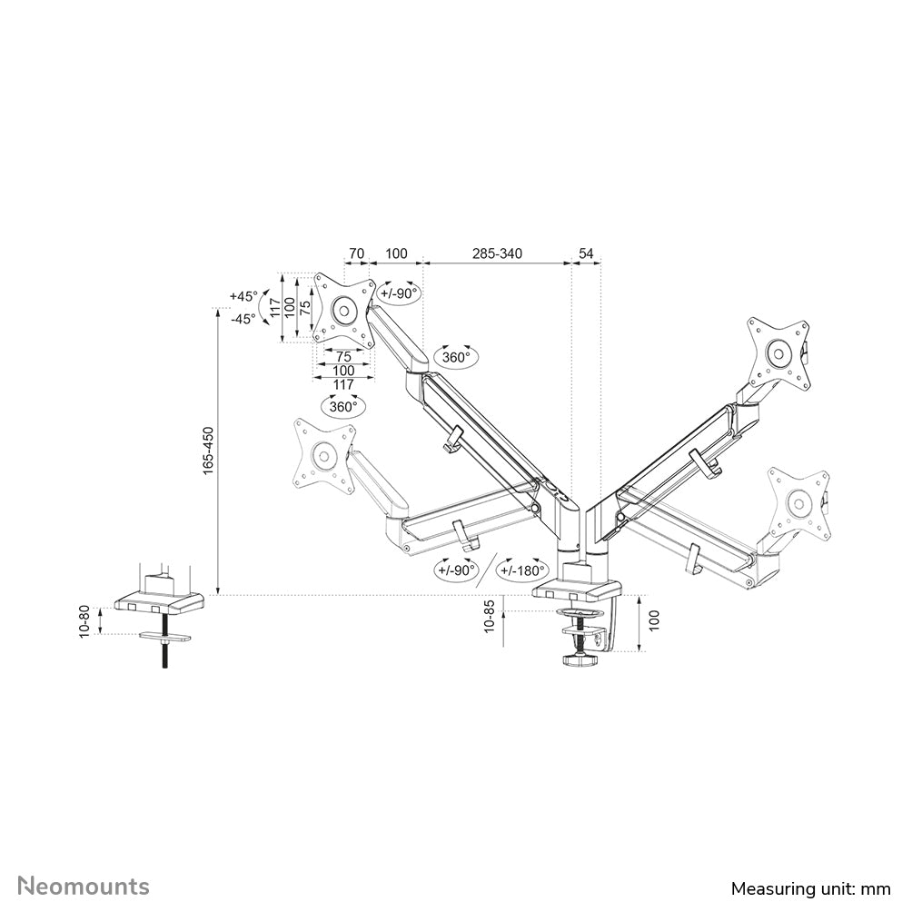 Neomounts desk monitor arm