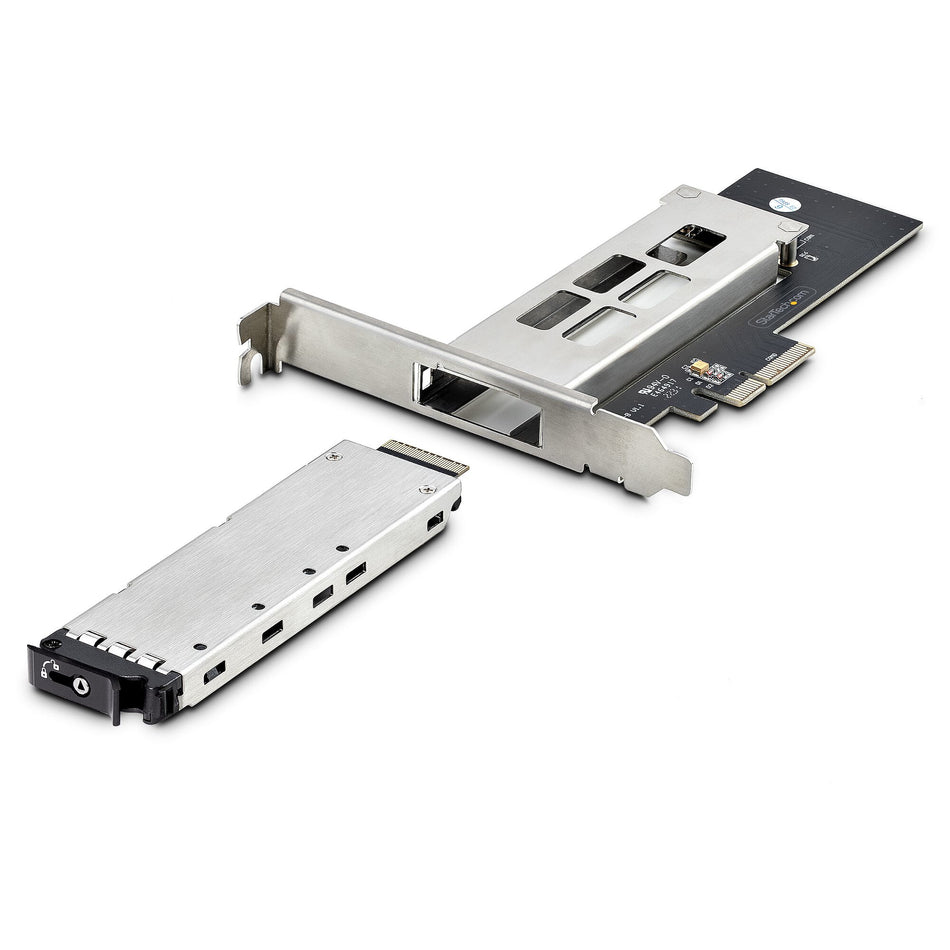 StarTech.com M.2 NVMe SSD to PCIe x4 Mobile Rack/Backplane with Removable Tray for PCI Express Expansion Slot, Tool-less Installation, PCIe 4.0/3.0 Hot-Swap Drive Bay, Key Lock - 2 Keys Included