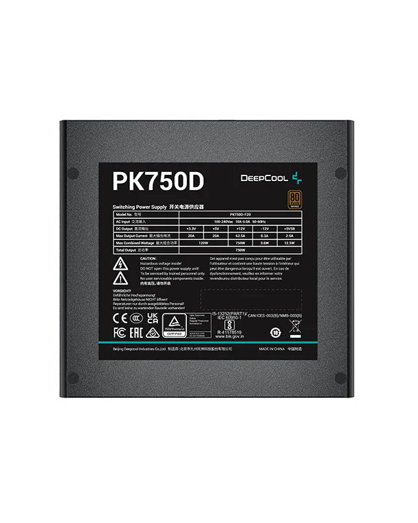 DeepCool PK750D power supply unit 750 W 20+4 pin ATX Black