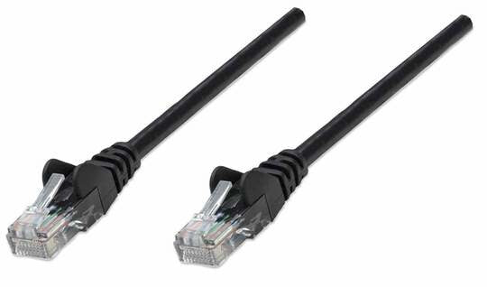 Intellinet Network Patch Cable, Cat5e, 10m, Black, CCA, U/UTP, PVC, RJ45, Gold Plated Contacts, Snagless, Booted, Lifetime Warranty