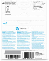 HP Advanced Photo Paper, Glossy, 250 g/m2, 13 x 18 cm (127 x 178 mm), 25 sheets