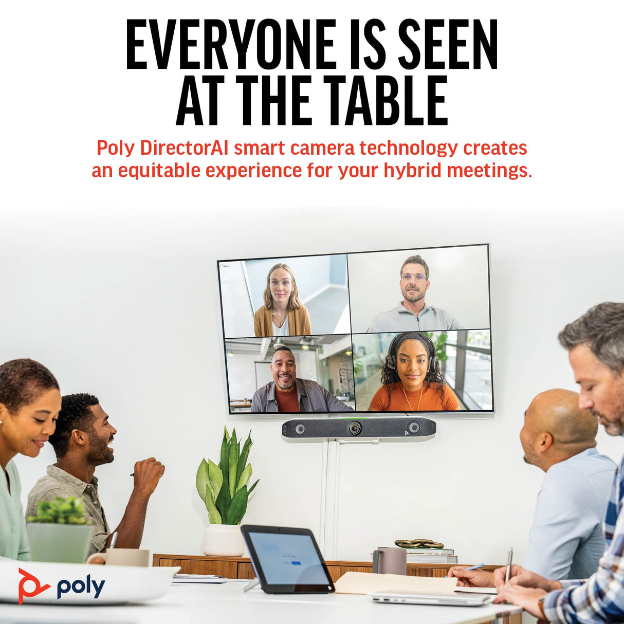 POLY Studio X52 All-In-One Video Bar with TC10 Controller Kit