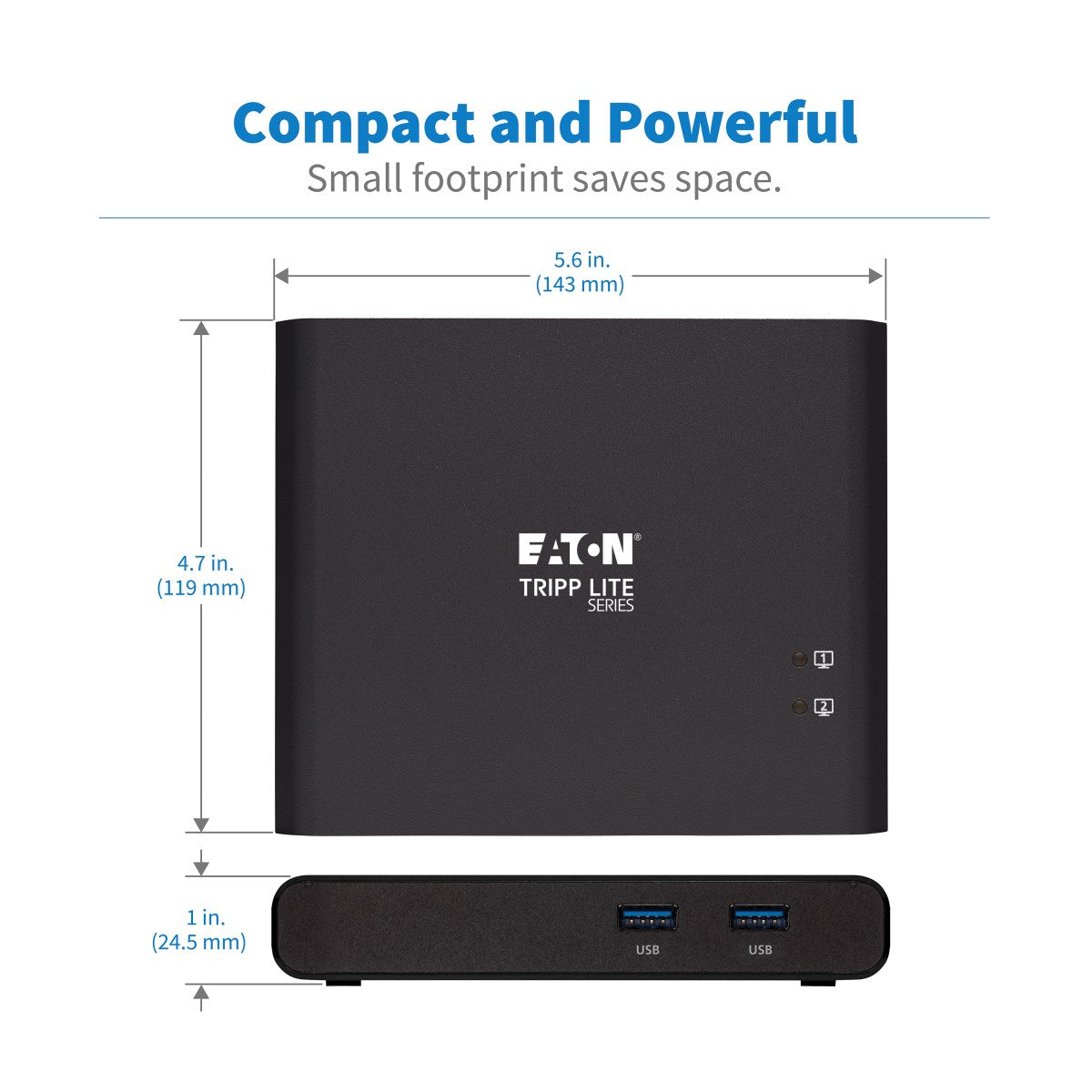 Tripp Lite B003-HC2-DOCK1 2-Port USB-C KVM Dock - 4K HDMI, USB 3.2 Gen 1, USB-A Hub, Remote Selector, 85W PD Charging, Black