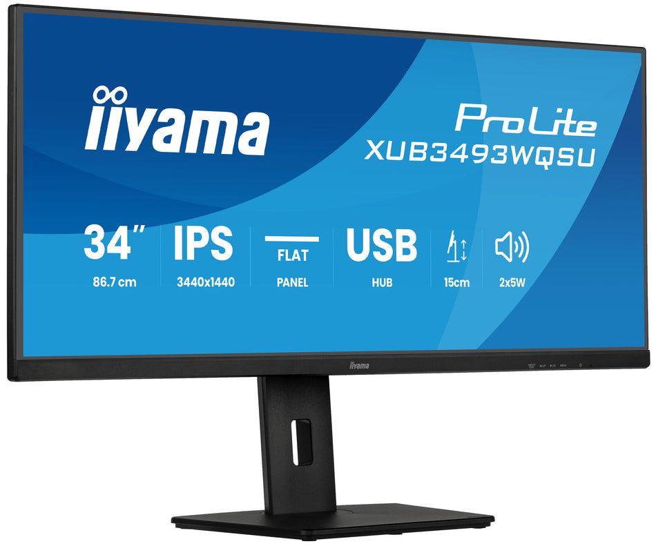 iiyama ProLite XUB3493WQSU-B6 computer monitor 86.4 cm (34") 3440 x 1440 pixels UltraWide Quad HD LED Black