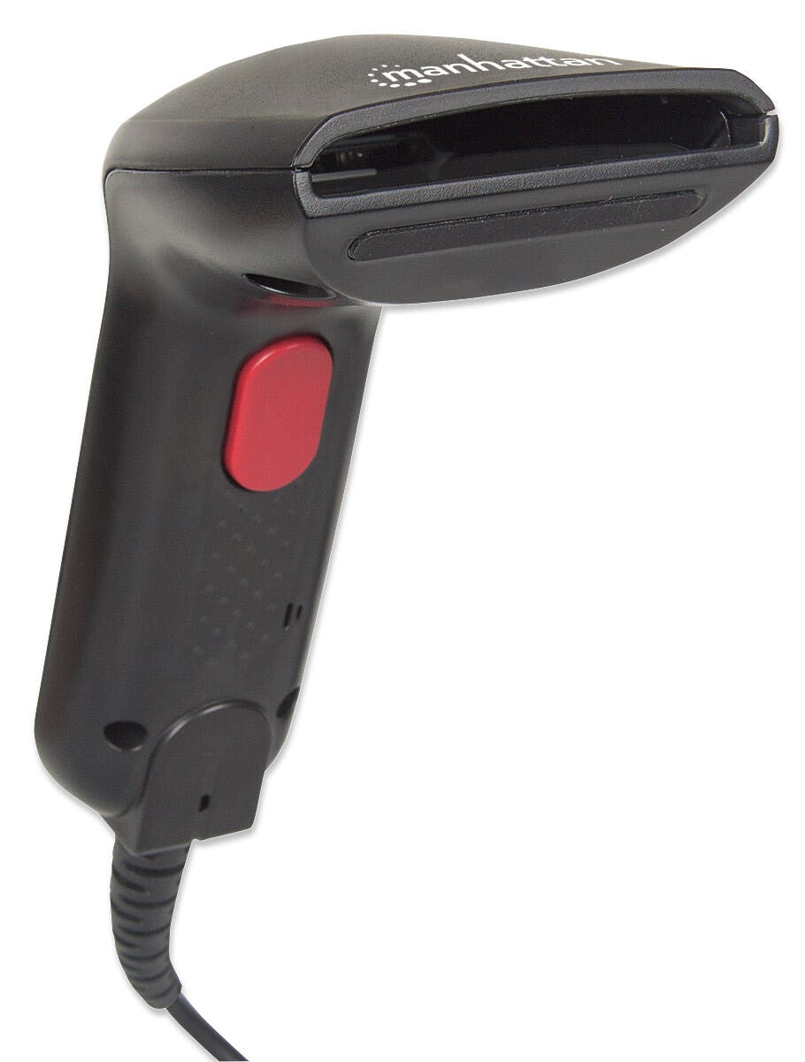 Manhattan Contact CCD Handheld Barcode Scanner, USB, 60mm Scan Width, Cable 152cm, Max Ambient Light 5,000 lux (sunlight), Black, Three Year Warranty, Box