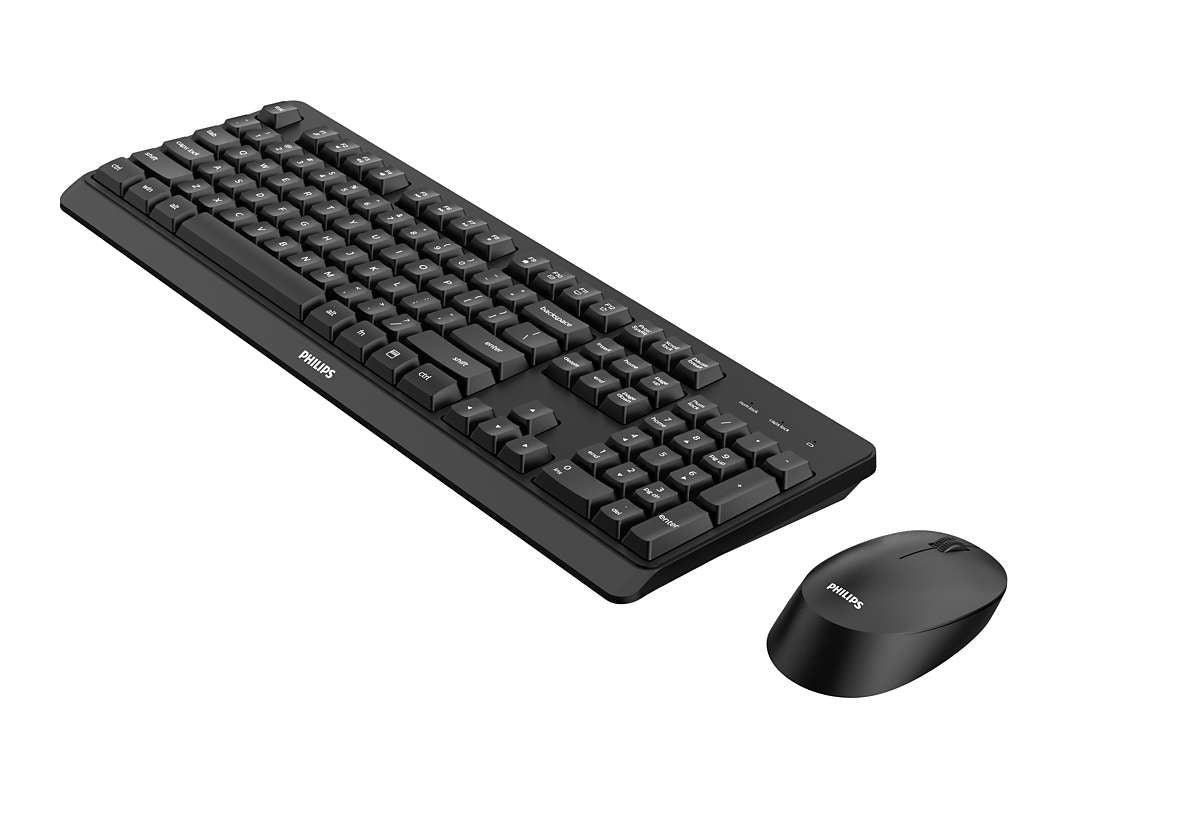 Philips 3000 series SPT6307BL/40 keyboard Mouse included Universal RF Wireless QWERTY English Black