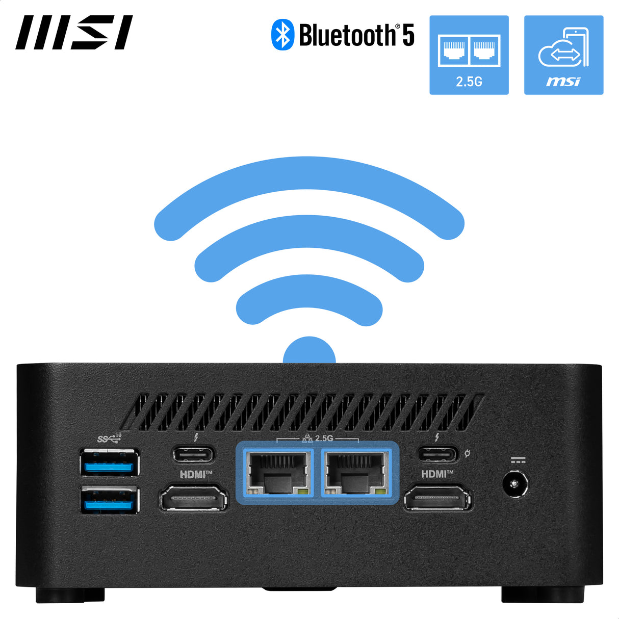 MSI Cubi NUC 1M Intel Core 3 100U (14th Gen) Barebone, NUC, SFF, Mini Computer, HTPC, (NO RAM, NO Storage, NO OS), UHD Graphics/DDR5/Dual ThunderBolt 4/Dual HDMI/Dual LAN/WiFi 6E/BT 5.3/VESA