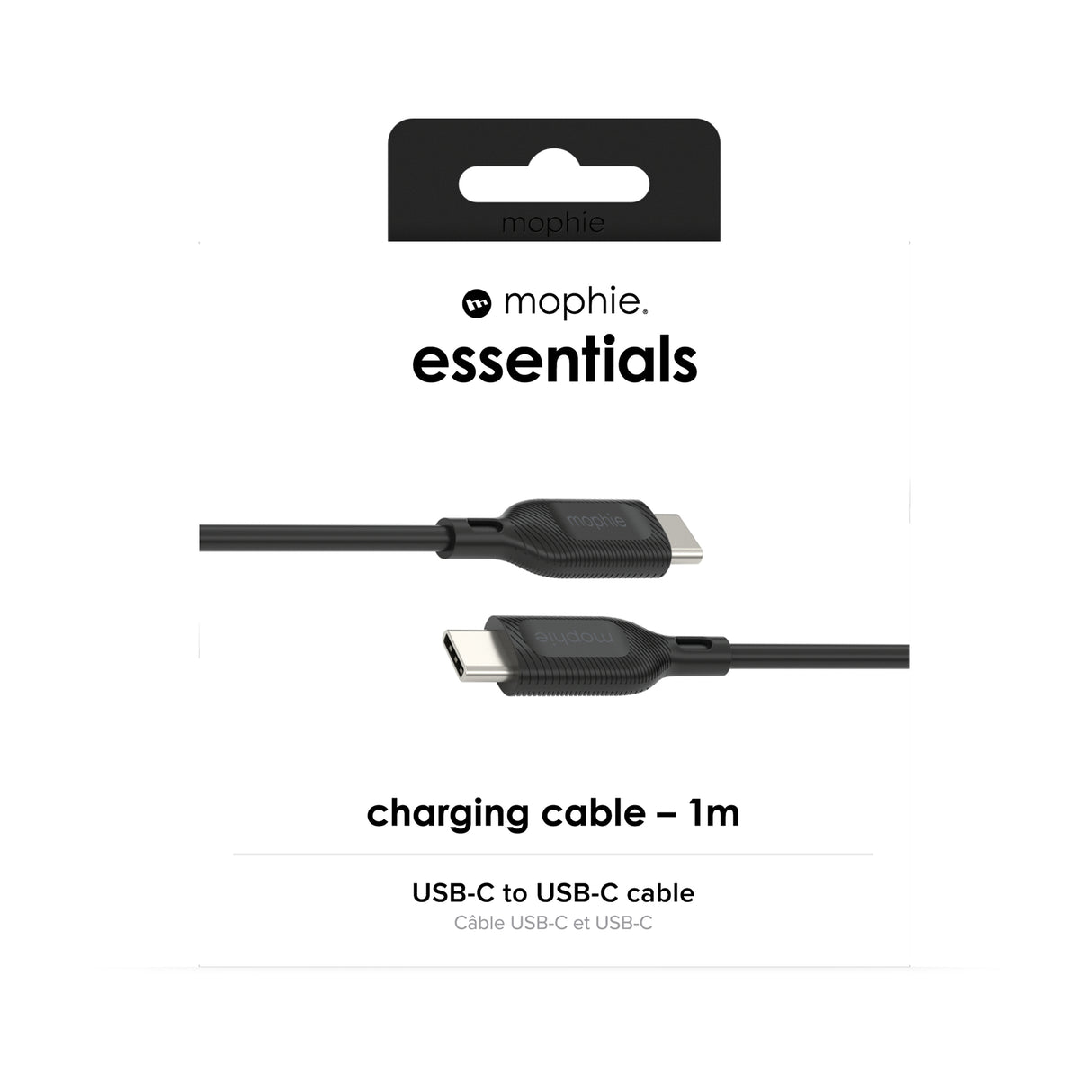 mophie essentials charging cables | 1M USB cable USB 2.0 USB C Black