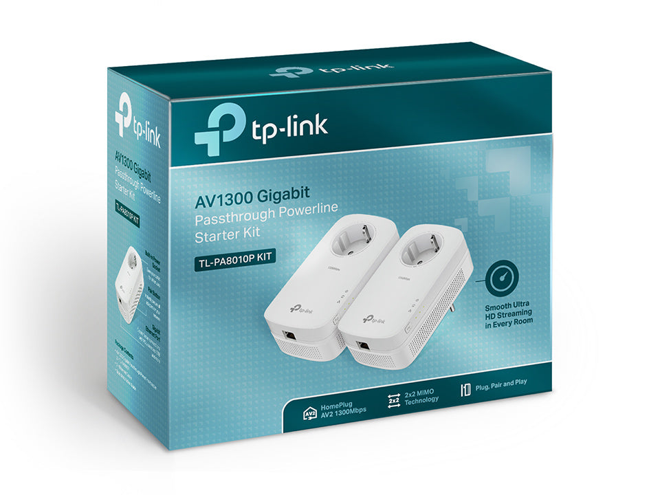 TP-Link TL-PA8010P KIT PowerLine network adapter 1300 Mbit/s Ethernet LAN White 2 pc(s)