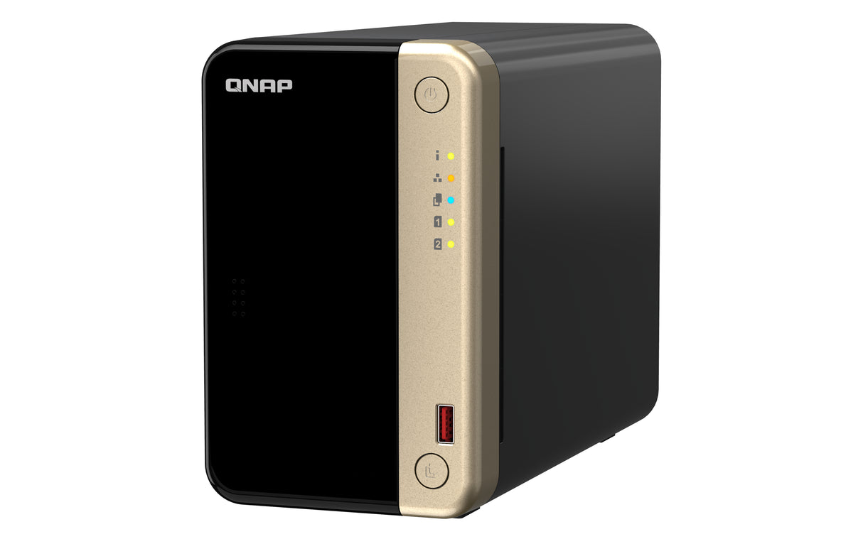 QNAP TS-264 NAS Tower Intel® Celeron® N5095 8 GB QNAP QTS Black, Gold