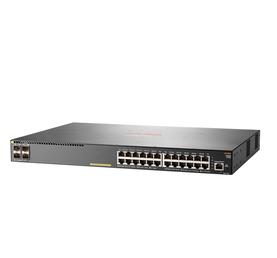 HPE Aruba Networking 2930F 24G PoE+ 4SFP+ Managed L3 Gigabit Ethernet (10/100/1000) Power over Ethernet (PoE) 1U