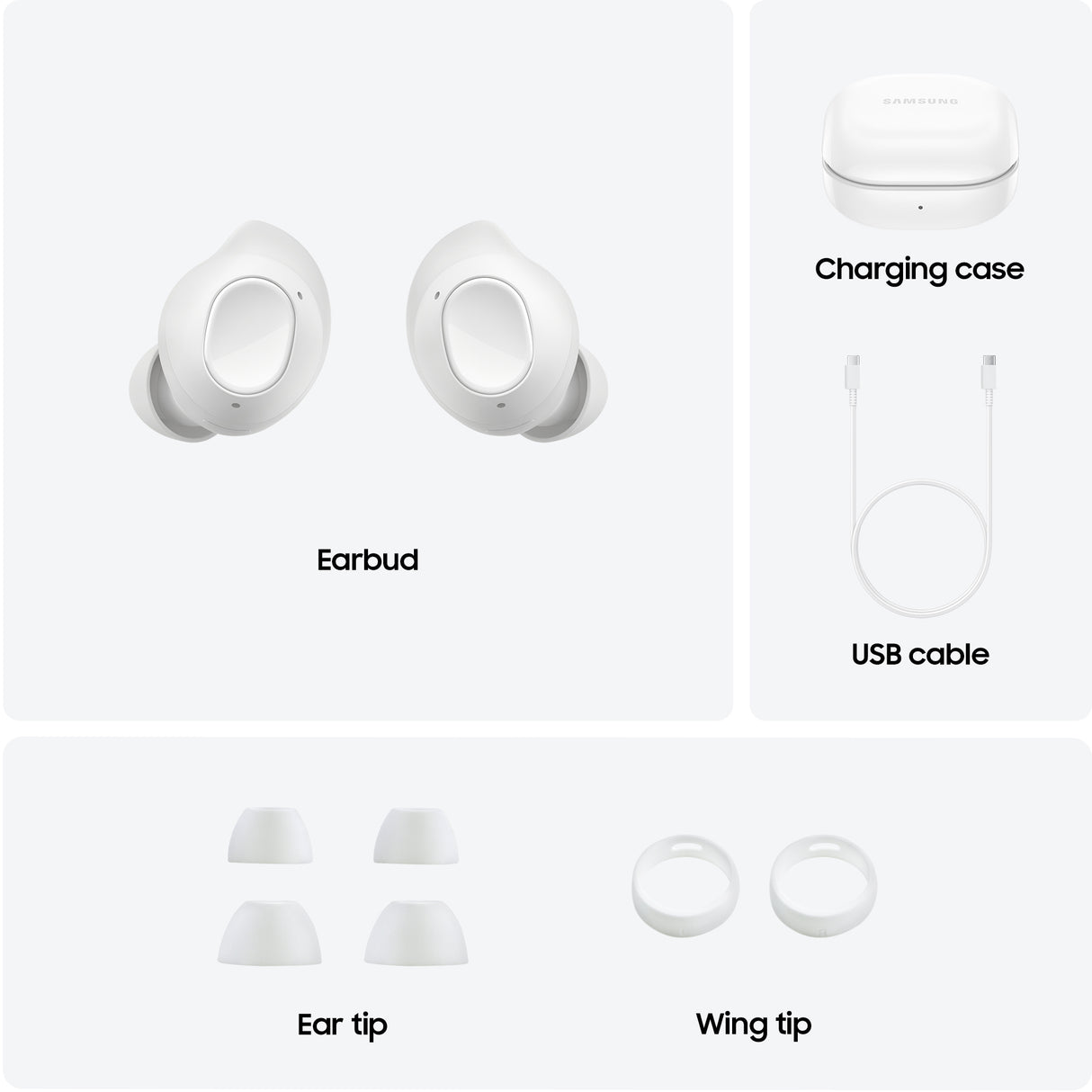 Samsung SM-R400NZWAEUA headphones/headset True Wireless Stereo (TWS) In-ear Calls/Music/Sport/Everyday Bluetooth Graphite, White