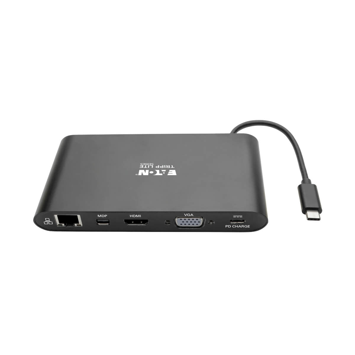 Tripp Lite U442-DOCK1-B USB-C Dock, Dual Display - 4K HDMI / mDP, VGA, USB 3.x (5Gbps), USB-A/C Hub, GbE, Memory Card, 100W PD Charging