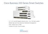 Cisco Business CBS220-24P-4G Smart Switch | 24 Port GE | PoE | 4x1G SFP | 3-Year Limited Hardware Warranty (CBS220-24P-4G-UK)