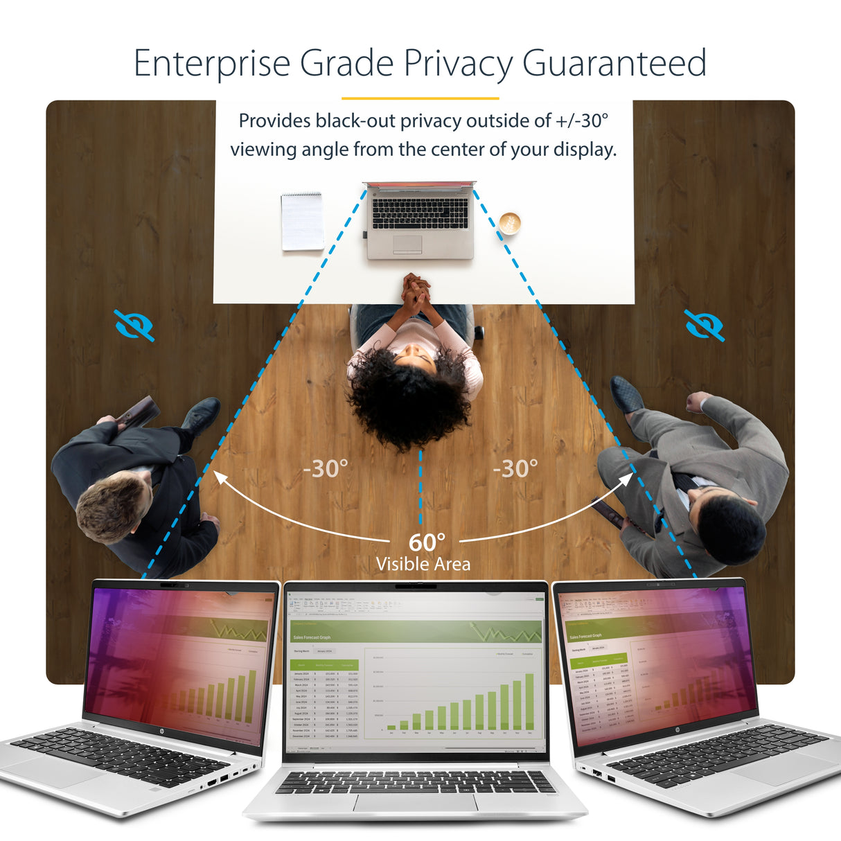 StarTech.com 14-inch 16:9 Laptop Privacy Screen, Reversible Gold Filter w/Enhanced Privacy, Computer Security Filter, Removable Screen Protector/Shield, +/- 30 Deg.