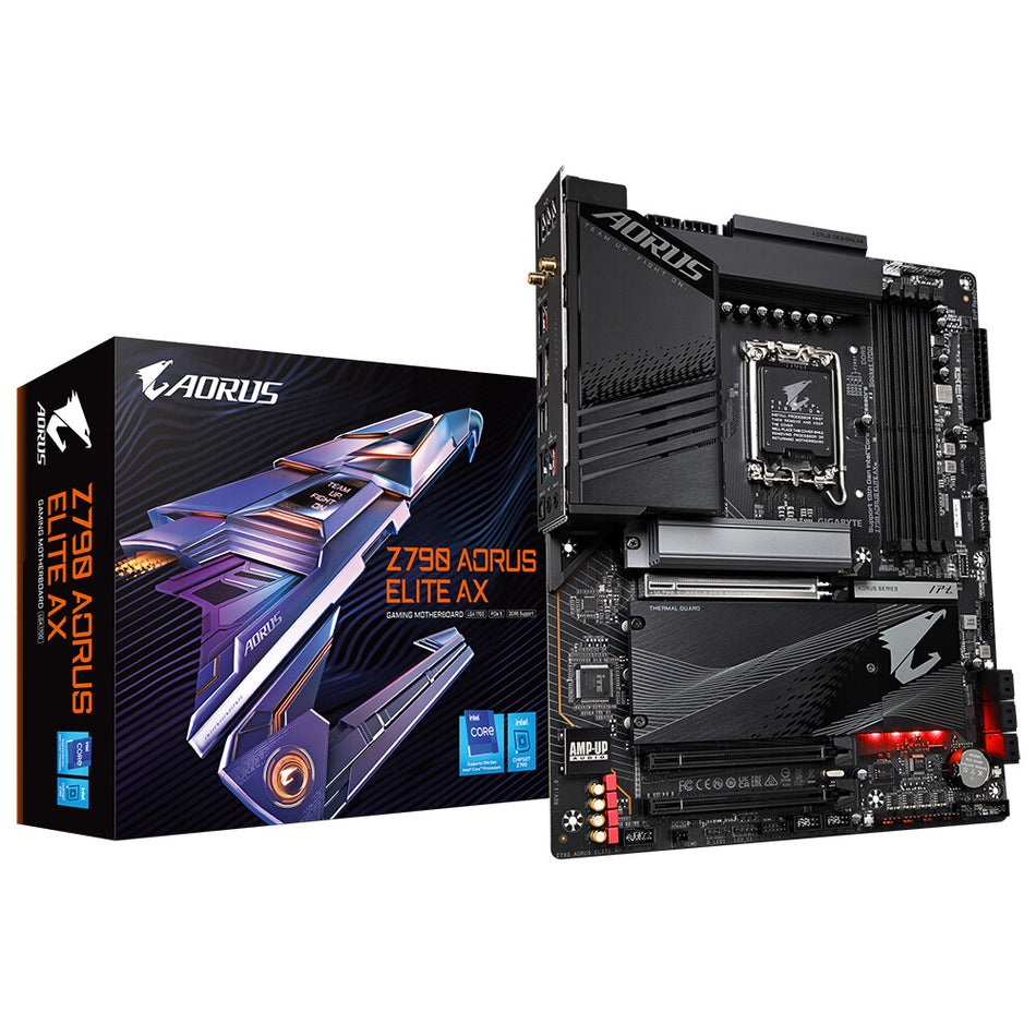 GIGABYTE Z790 AORUS ELITE AX Motherboard - Supports Intel Core 14th CPUs, 16*+2+１ Phases Digital VRM, up to 7600MHz DDR5 (OC), 4xPCIe 4.0 M.2, Wi-Fi 6E, 2.5GbE LAN, USB 3.2 Gen 2x2