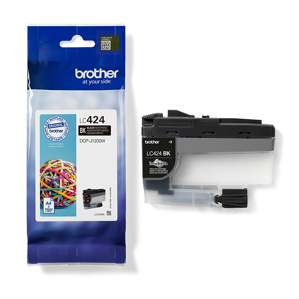 Brother LC-424BK Ink cartridge black, 750 pages ISO/IEC 19752 for Brother DCP-J 1200