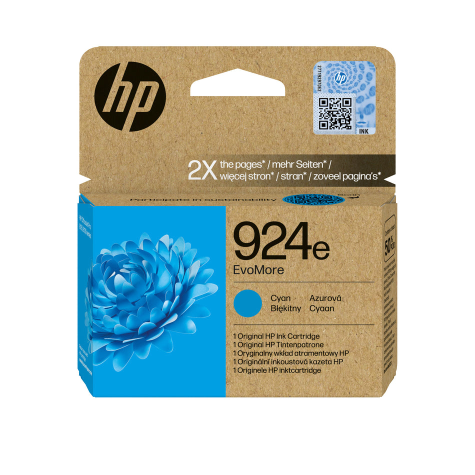 HP 924e EvoMore Cyan Original Ink Cartridge