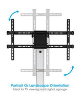 Manhattan TV & Monitor Mount, Trolley Stand, 1 screen, Screen Sizes: 37-86", -10 to 5° Tilt, 90° Rotation, Silver/Black, VESA 200x200 to 600x400mm, Max 50kg, Height adjustable 1200 to 1600mm, AV/Laptop shelf, Aluminium, LFD, Lifetime Warranty