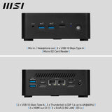 MSI Cubi NUC 1M Intel Core 3 100U (14th Gen) Barebone, NUC, SFF, Mini Computer, HTPC, (NO RAM, NO Storage, NO OS), UHD Graphics/DDR5/Dual ThunderBolt 4/Dual HDMI/Dual LAN/WiFi 6E/BT 5.3/VESA