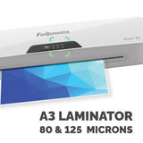 Fellowes A3 Laminator Machine Pixel A3 Laminating Machine 80 to 125 Micron 10 A4 Laminating Pouch Starter Pack Included