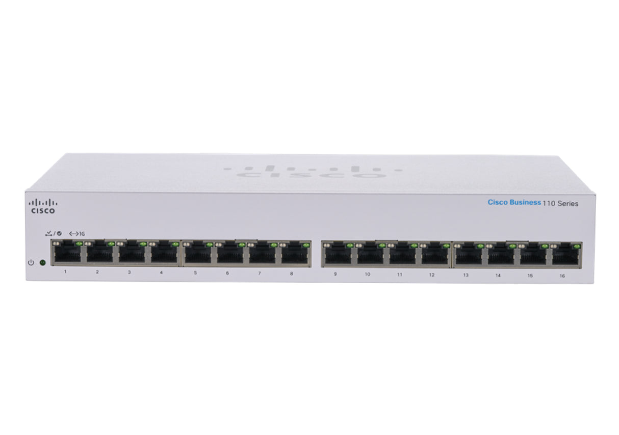 Cisco Business CBS110-16T-D Unmanaged Switch | 16 Port GE | Limited Lifetime Protection (CBS110-16T-D)