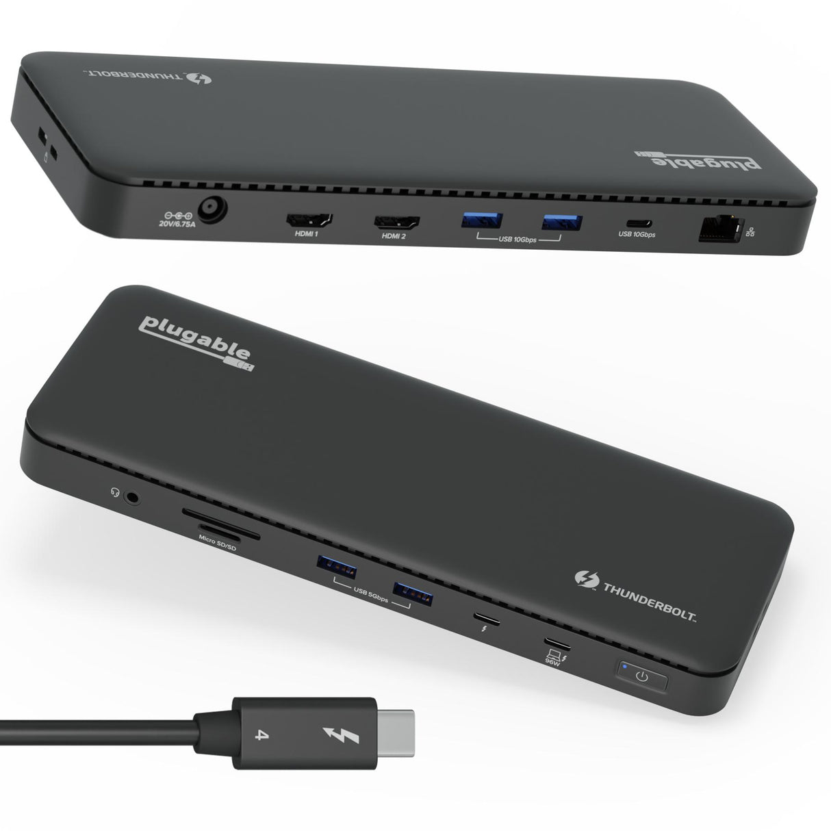 Plugable Technologies PLUGABLE THUNDERBOLT 4 DOCK FOR 4K DUAL MONITORS OR SINGLE 8K, 100W LAPTOP CHARGING