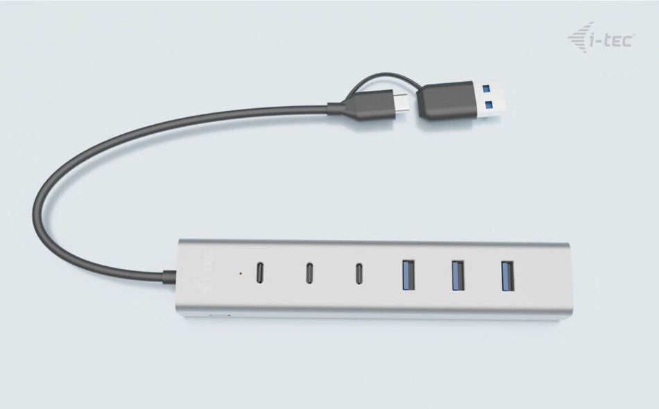 i-tec USB-C/USB-A Charging Metal HUB 7 port (3x USB-C, 4x USB-A)