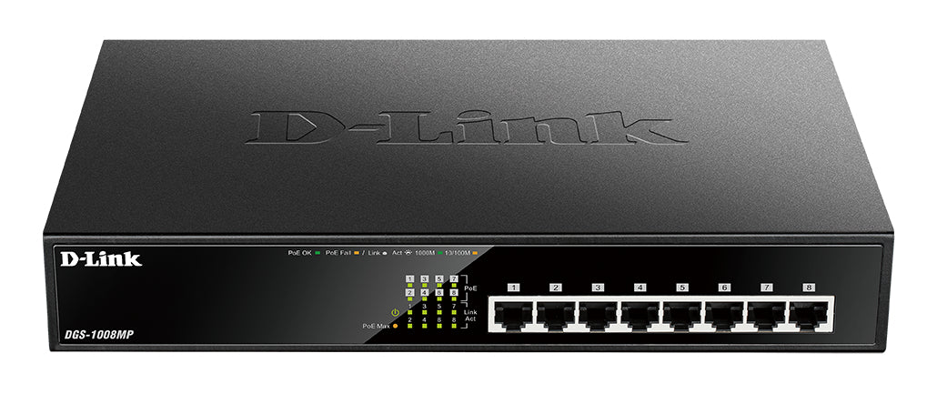 D-Link DGS-1008MP 8-Port Desktop Gigabit Max PoE Switch