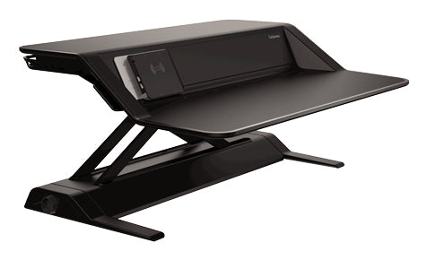 Fellowes Sit Stand Desk Riser - Lotus DX Height Adjustable Sit Stand Desk Converter with Cable Management & Antibacterial Protection - No Assembly Required - Max Weight 15.8KG - Black