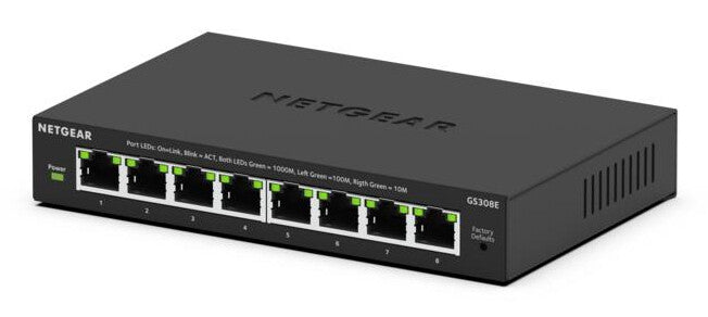 NETGEAR GS308E Managed L2/L3 Gigabit Ethernet (10/100/1000) Black