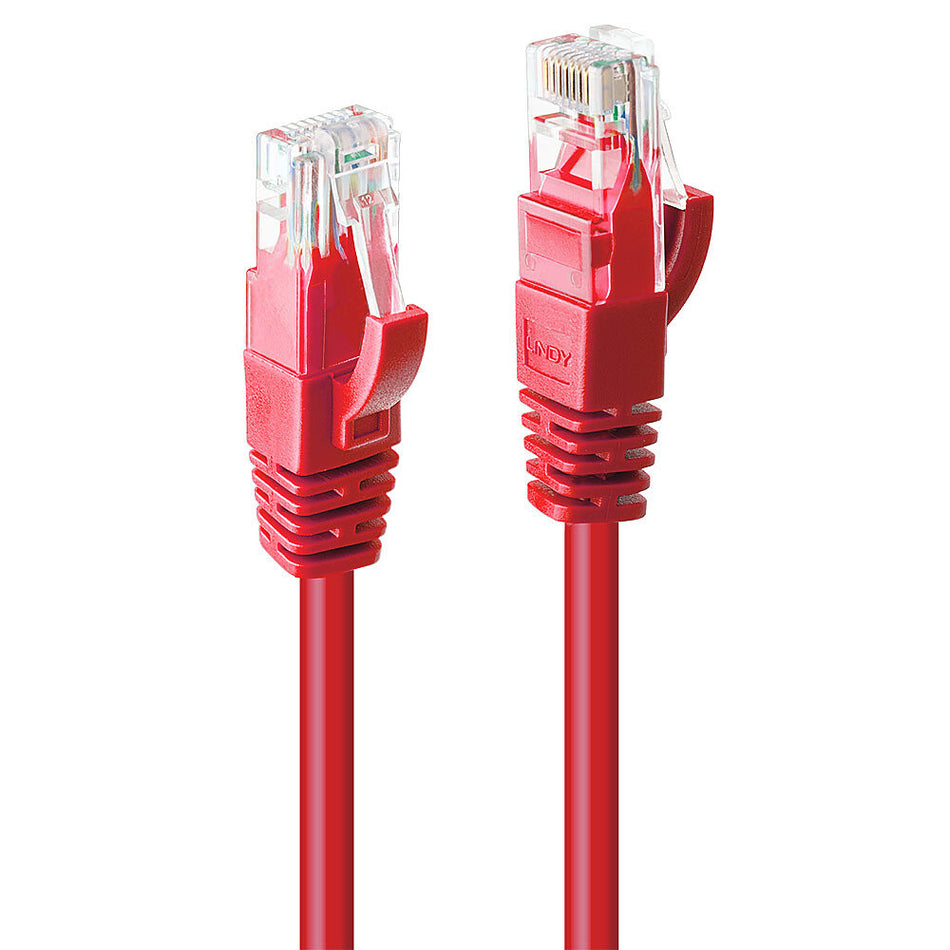 Lindy 1m Cat.6 U/UTP Network Cable, Red
