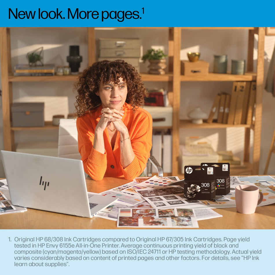 HP 308 Tri-color Original Ink Cartridge