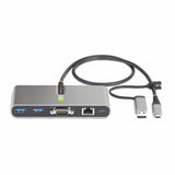 StarTech.com 2-Port USB-C Hub with Ethernet and RS-232, Attached USB-C to USB-A Dongle, 100W PD Pass-Through, 2x USB-A 5Gbps, Gigabit Ethernet, RS232 Serial (FTDI)