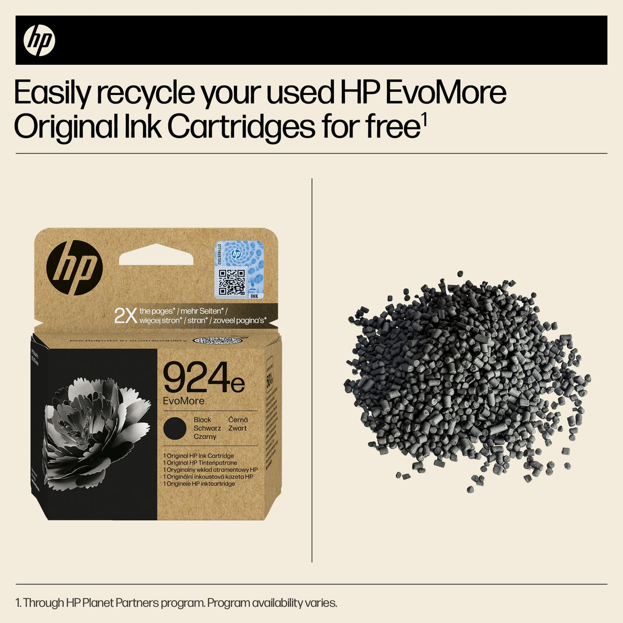 HP 4K0V0NE/924E Ink cartridge black EvoMore, 1K pages ISO/IEC 19752 for HP OJ Pro 8120/e