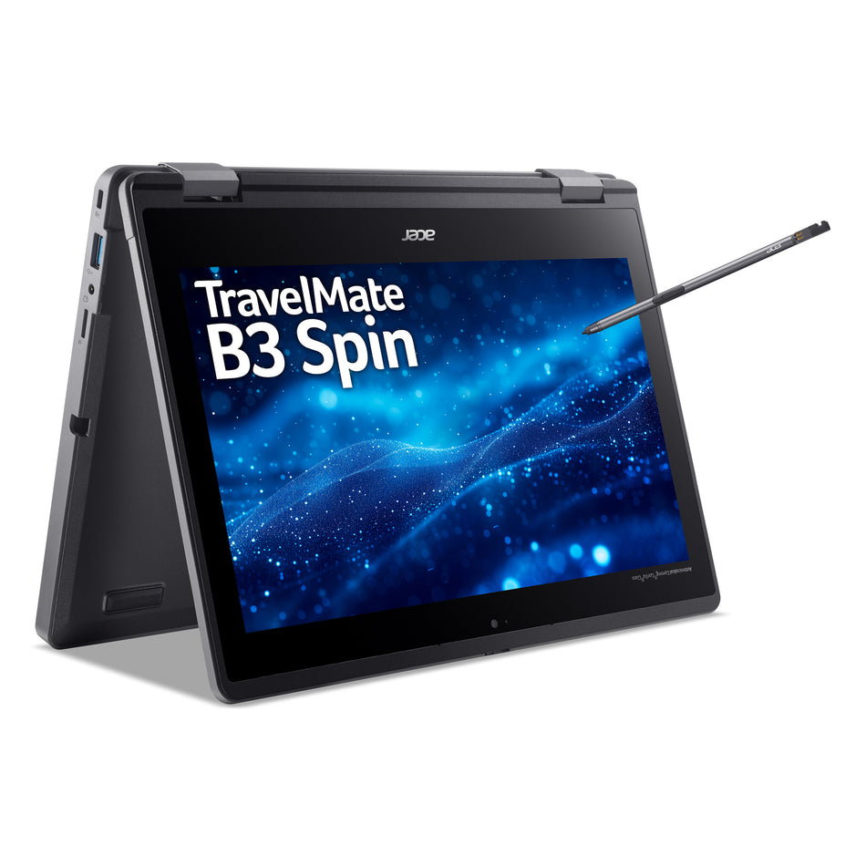 Acer TravelMate Spin B3 B3 Spin TMB311RN-33 - 11.6" Full HD Touchscreen, Intel N100, 8GB, 128GB UFS, Windows 11 Pro Education Notebook