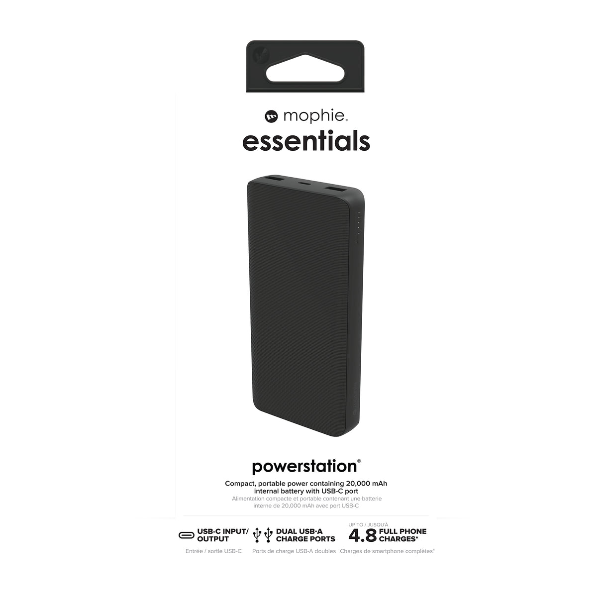 mophie essentials powerstation 20K 20000 mAh Black