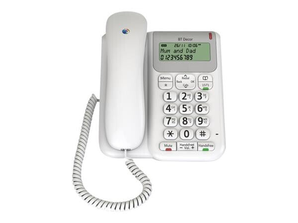 British Telecom BT Decor 2200 Analog telephone Caller ID White