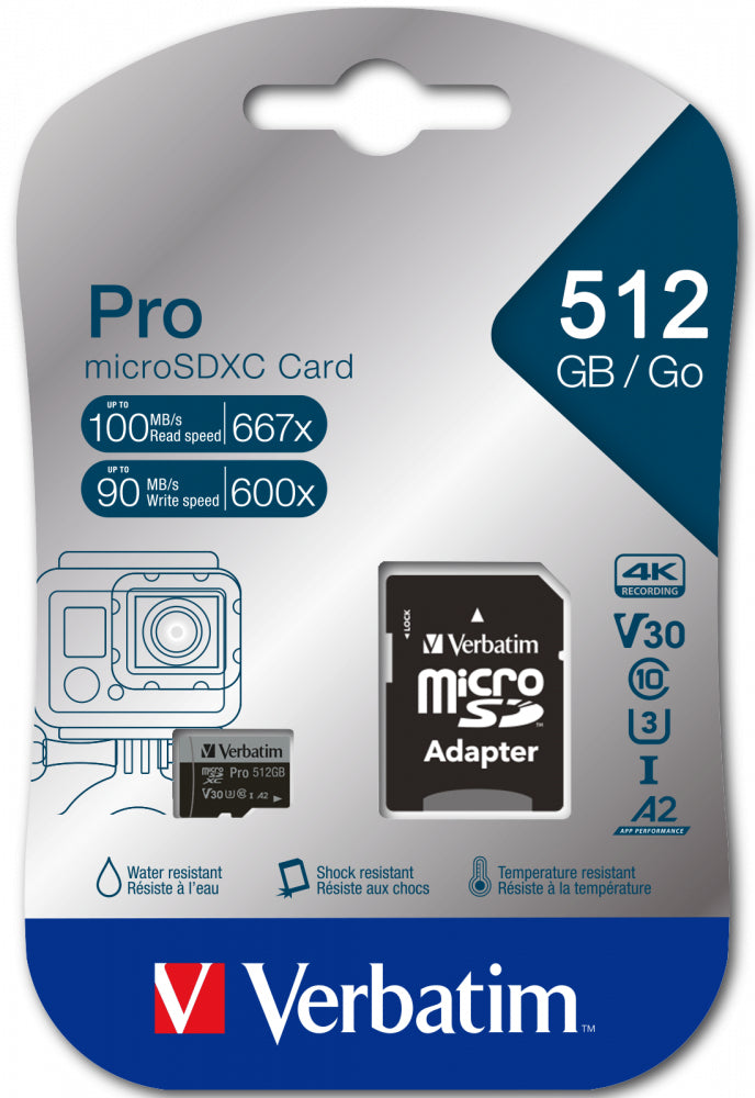 Verbatim Pro U3 512GB Micro SDXC Card