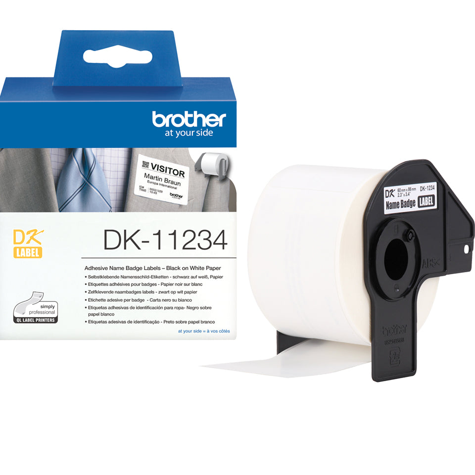 Brother DK-11234 DirectLabel Etikettes white 60mm x 86m 260 pcs for Brother P-Touch QL/700/800/QL 12-102mm/QL 12-103.6mm