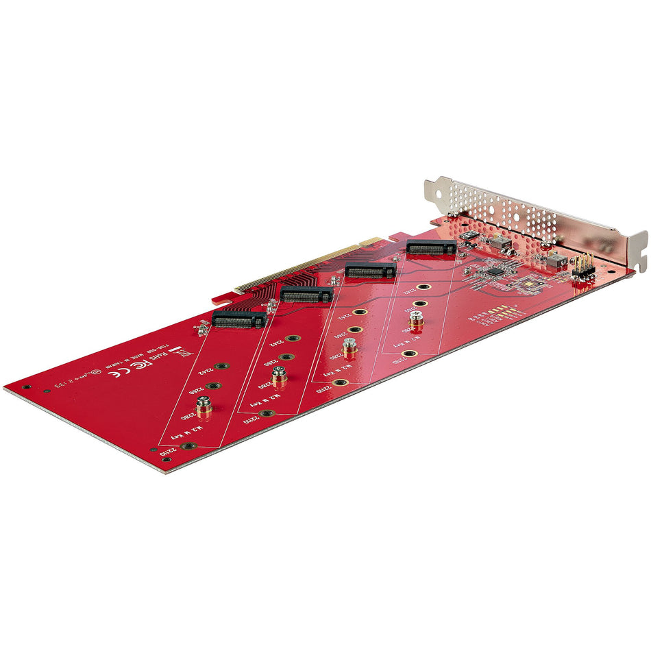 StarTech.com Quad M.2 PCIe Adapter Card, PCIe x16 to Quad NVMe or AHCI M.2 SSDs, PCI Express 4.0, 7.8GBps/Drive, Bifurcation Required, Windows/Linux Compatible