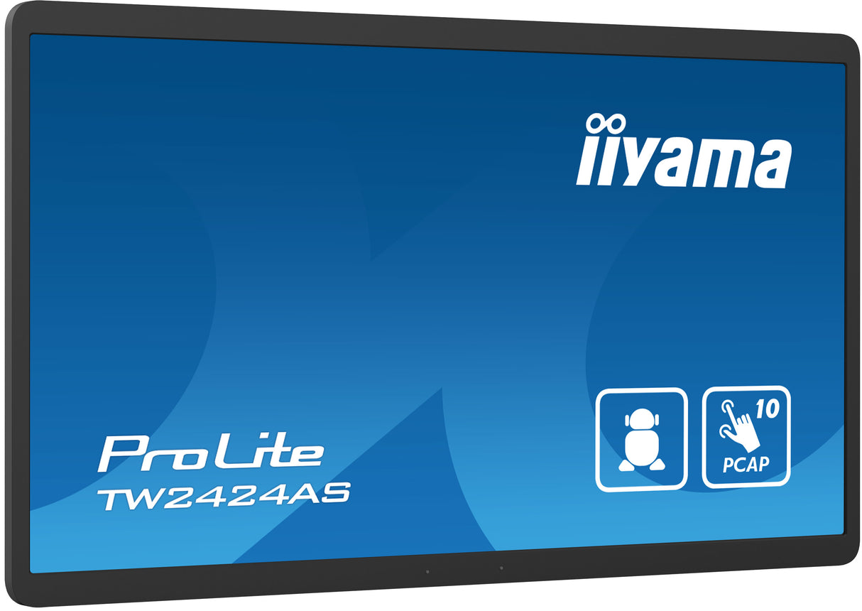 iiyama TW2424AS-B1 Signage Display Digital signage flat panel 60.5 cm (23.8") Wi-Fi 250 cd/m² 4K Ultra HD Black Touchscreen Built-in processor Android 24/7