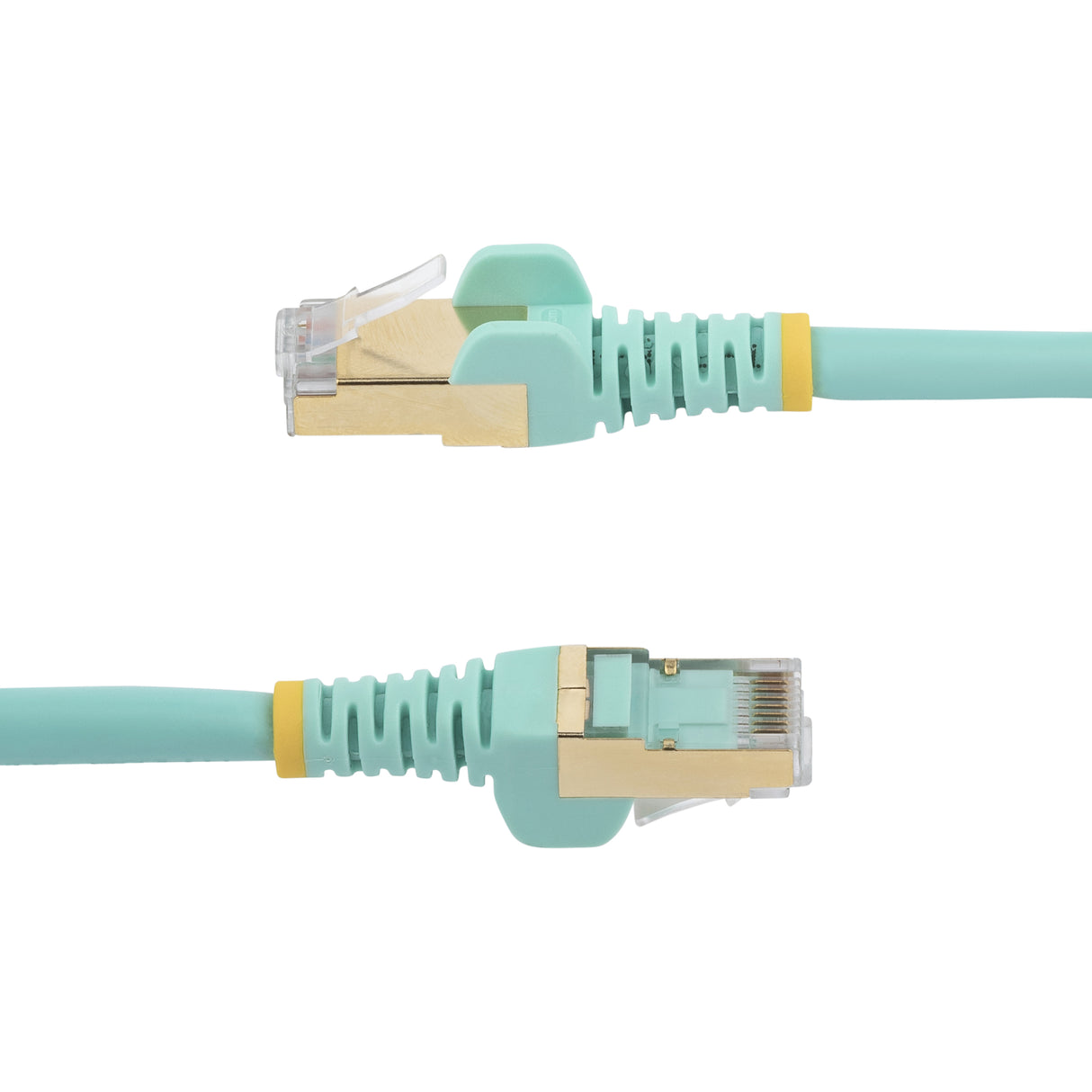 StarTech.com 0.50m CAT6a Ethernet Cable - 10 Gigabit Shielded Snagless RJ45 100W PoE Patch Cord - 10GbE STP Network Cable w/Strain Relief - Aqua Fluke Tested/Wiring is UL Certified/TIA