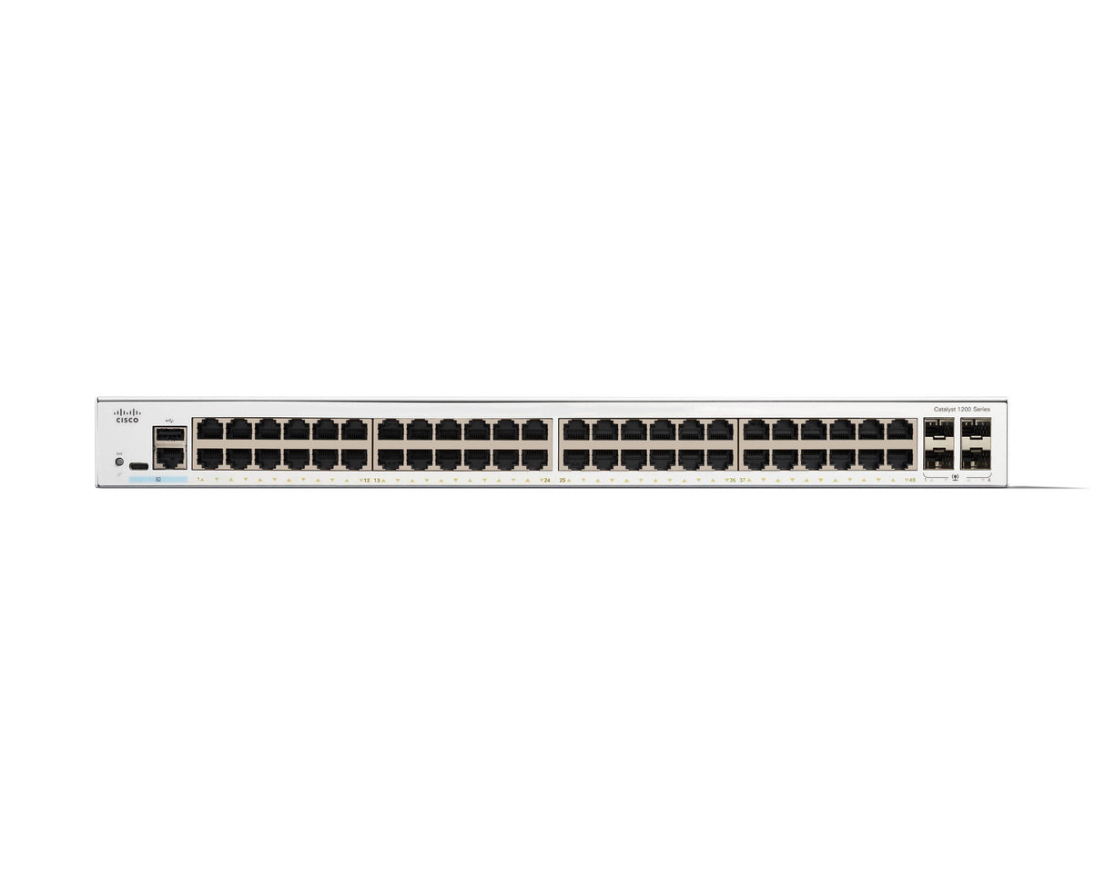 Cisco Catalyst 1200-48T-4G Smart Switch, 48 Port GE, 4x1GE SFP, Limited Lifetime Protection (C1200-48T-4G)