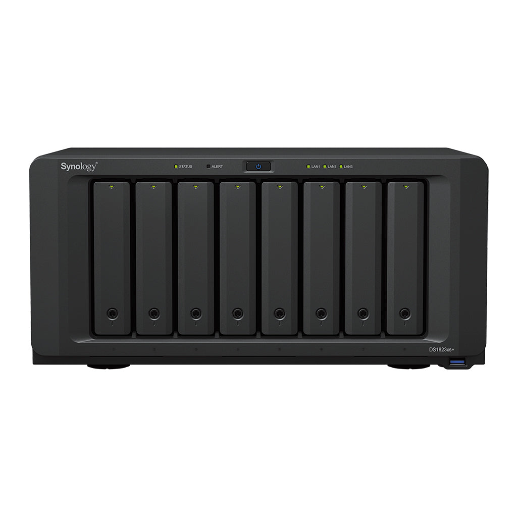 Synology DiskStation DS1823XS+ NAS/storage server Tower AMD Ryzen V1780B 8 GB DDR4 DiskStation Manager Black