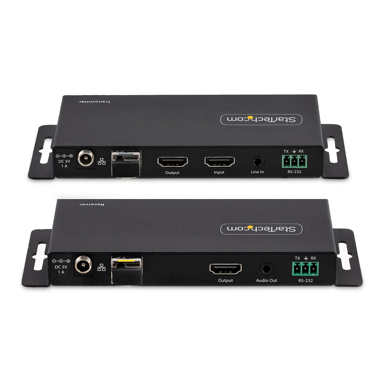 StarTech.com 4K HDMI over Fiber Extender Kit, 4K 60Hz up to 3300ft/1km (Single Mode) or 1000ft/300m (Multimode) LC Fiber Optic, HDR, HDCP, 3.5mm Audio/RS232/IR Extender, Transmitter and Receiver Kit