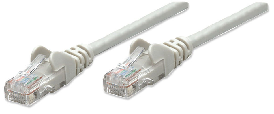 Intellinet Network Patch Cable, Cat5e, 0.5m, Grey, CCA, U/UTP, PVC, RJ45, Gold Plated Contacts, Snagless, Booted, Lifetime Warranty