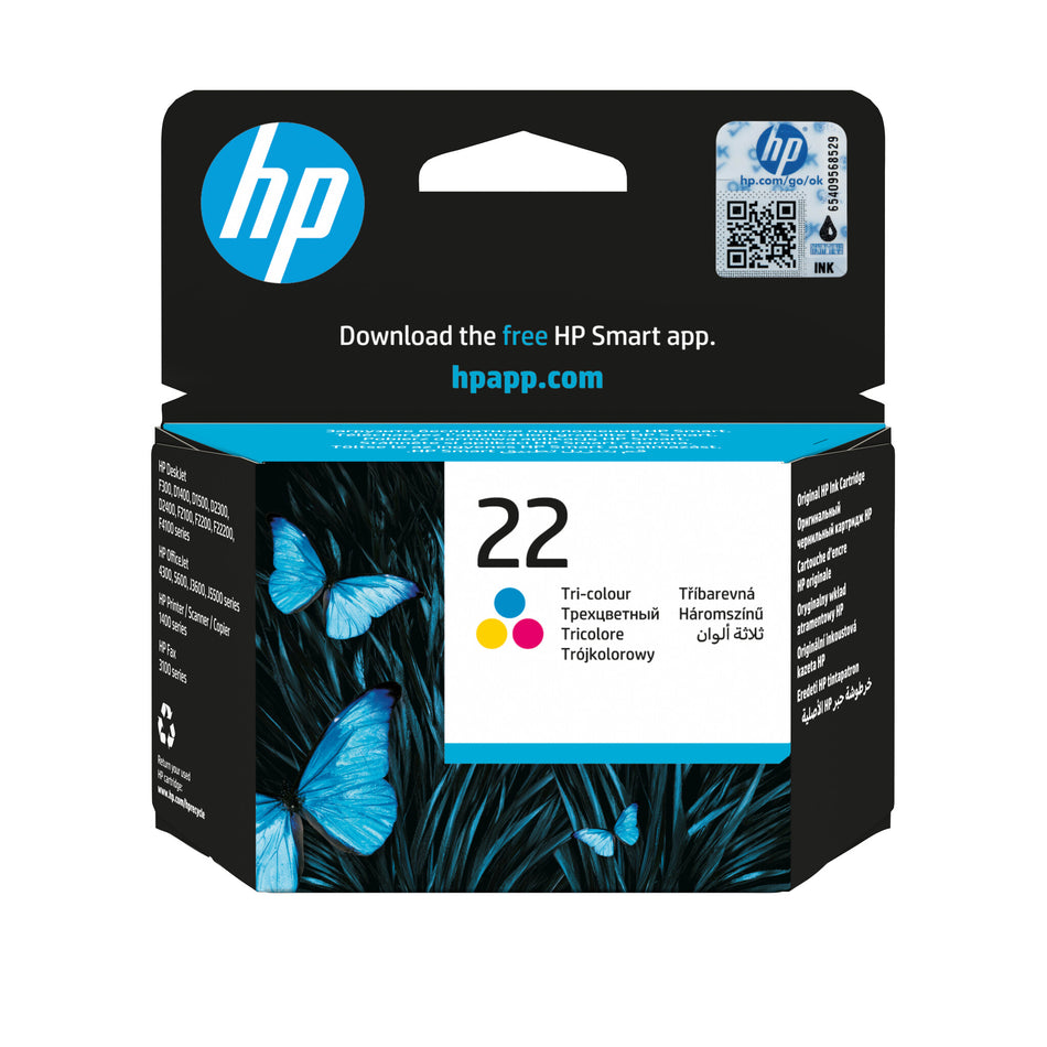 HP 22 Tri-color Original Ink Cartridge