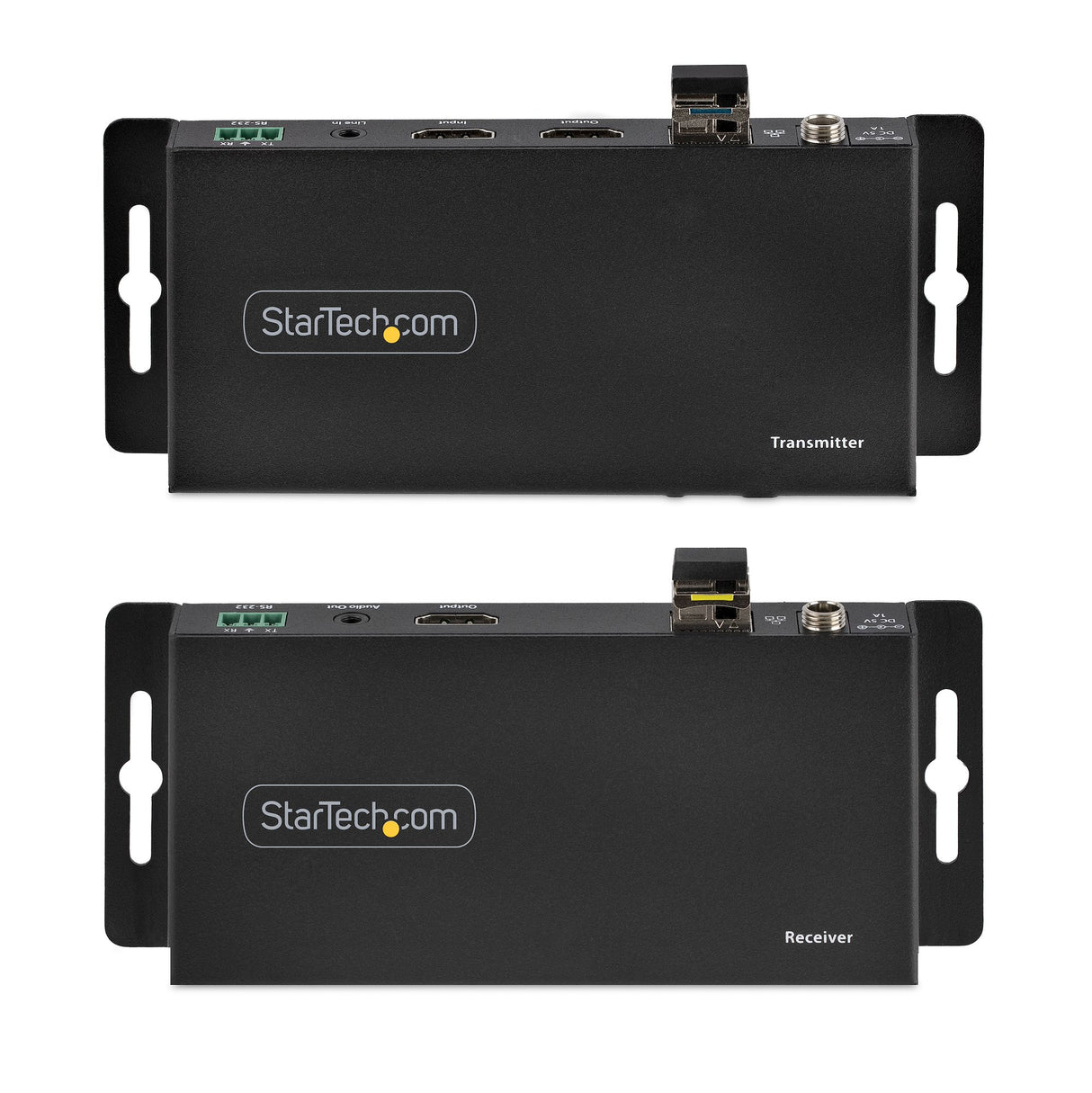 StarTech.com 4K HDMI over Fiber Extender Kit, 4K 60Hz up to 3300ft/1km (Single Mode) or 1000ft/300m (Multimode) LC Fiber Optic, HDR, HDCP, 3.5mm Audio/RS232/IR Extender, Transmitter and Receiver Kit