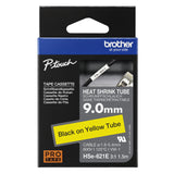 Brother HSE-621E Heat Shrink Tubes black on yellow 9mm x 1,5m for Brother P-Touch TZ 3.5-18mm HSE/24mm HSE/36mm HSE